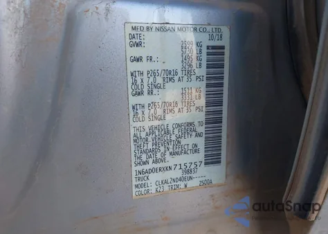 2019 Nissan Frontier Sv from USA, damaged, VIN 1N6AD0ERXKN715757